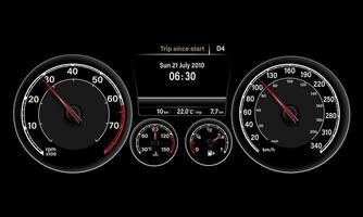 Car dashboard speedmeter technology design modern futuristic on boack background vector