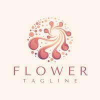 Modern blossom petal floral circle logo design branding vector