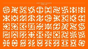 Modern sharp line bauhaus abstract square basic shape pattern vector