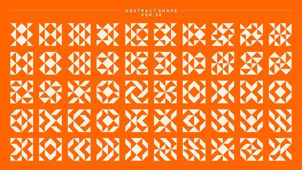 Set of line abstract bauhaus basic shape square for pattern, collage, poster,... vector