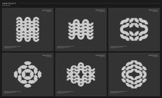 Modern dynamic curve line wave abstract logo design set vector