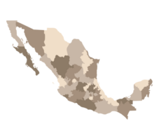 Map of Mexico with administrative regions. Mexican map regions. png