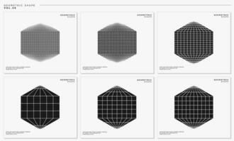 conjunto de silueta moderno resumen plano globo tierra hexágono diseño vector