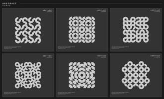 Set of modern geometry line curve circle abstract logo or pattern design vector