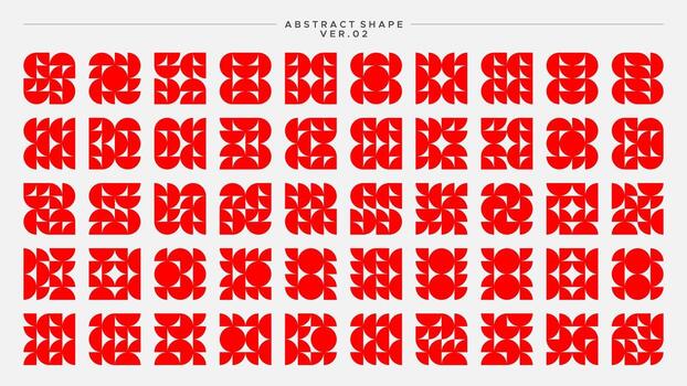Set of flat circle memphis bauhaus abstract basic shape element pattern design vector