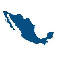 Map of Mexico with administrative regions in blue. Mexican map regions. vector