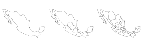 Map of Mexico set. Mexican map set. png