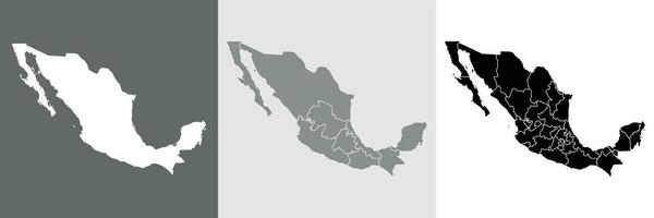 Map of Mexico set. Mexican map set. vector