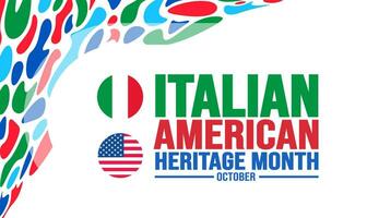 October is Italian American Heritage Month background template. Holiday concept. background, banner, placard, card, and poster design template with text inscription and standard color. vector