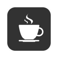 Simple modern white cup of coffee vector icon on grey background, espresso cup symbol