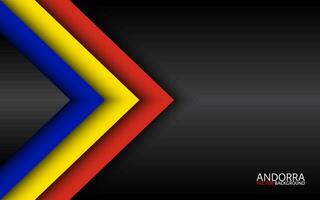 Modern vector overlayed arrows with Andorra colors and grey free space for your text, overlayed sheets of paper in the look of the Andorra flag, Made in Andorra, abstract widescreen background