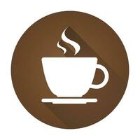 sencillo redondo vector icono de café taza con soltar sombra aislado en un blanco antecedentes