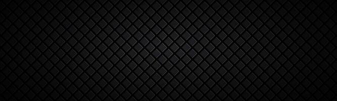 Dark abstract square header. Black mosaic look banner. Modern vector texture. Simple metal background