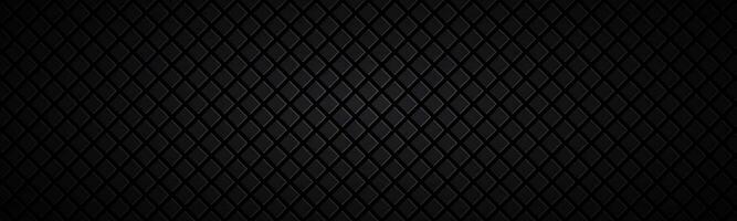 Dark abstract square header. Black mosaic look banner. Modern vector texture. Simple metal background