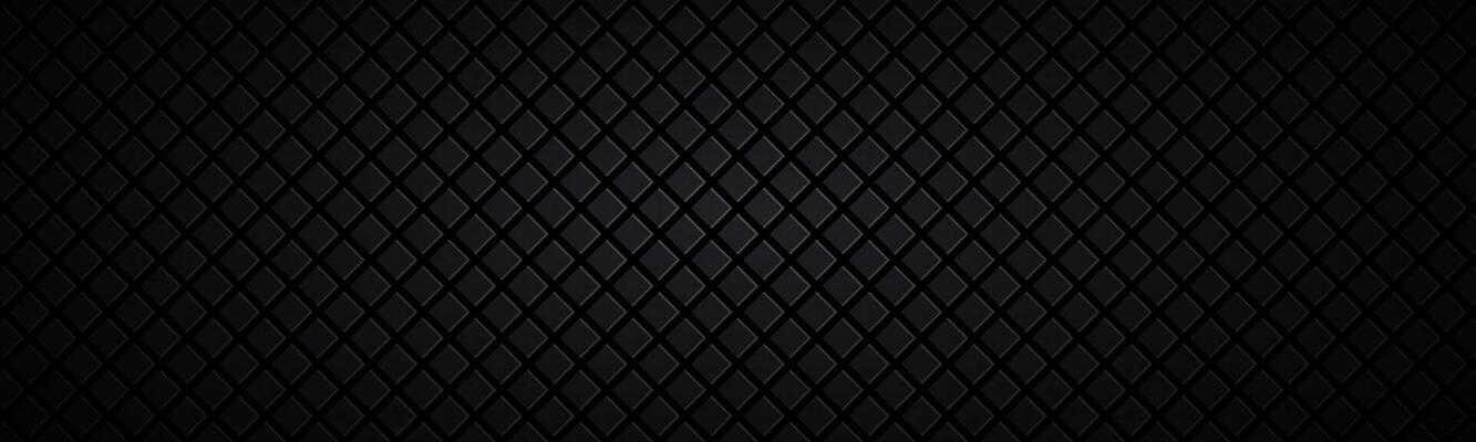 Dark abstract square header. Black mosaic look banner. Modern vector texture. Simple metal background