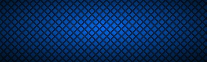 Dark abstract square header. Blue mosaic look banner. Modern vector texture. Simple metal background