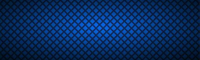 Dark abstract square header. Blue mosaic look banner. Modern vector texture. Simple metal background