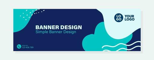 Abstract banner design web template, Horizontal header web banner. Modern cute Blue cover header background for website design, Social Media Cover ads banner, flyer, invitation card vector