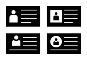 set of identity card icons, identification symbols. simple and modern design, vector for app, web, flyer, business card.