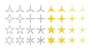 star icon set, minimalist design isolated on white background. vector for app, web, social media.