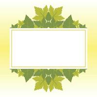 leaf background with geometric shapes empty frame. vector design for banners, greeting cards, flyers, social media, presentations, web.