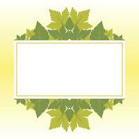 leaf background with geometric shapes empty frame. vector design for banners, greeting cards, flyers, social media, presentations, web.