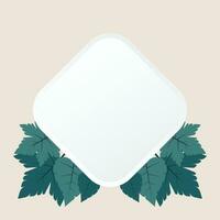 leaf background with geometric shapes empty frame. vector design for banners, greeting cards, flyers, social media, presentations, web.