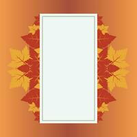 autumn background with geometric blank areas, leaf ornament vector. design for banner, greeting card, flyer, social media, presentation, web. vector