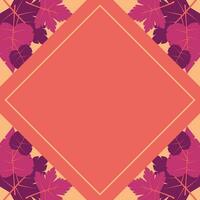 autumn background with geometric blank areas, leaf ornament vector. design for banner, greeting card, flyer, social media, presentation, web. vector