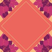 autumn background with geometric blank areas, leaf ornament vector. design for banner, greeting card, flyer, social media, presentation, web. vector