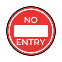 no entry road sign icon, red circle vector on white background.