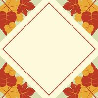 autumn background with geometric blank areas, leaf ornament vector. design for banner, greeting card, flyer, social media, presentation, web. vector