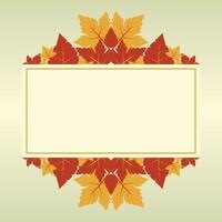 autumn background with geometric blank areas, leaf ornament vector. design for banner, greeting card, flyer, social media, presentation, web. vector