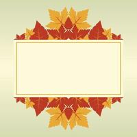 autumn background with geometric blank areas, leaf ornament vector. design for banner, greeting card, flyer, social media, presentation, web. vector