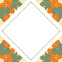 autumn background with geometric blank areas, leaf ornament vector. design for banner, greeting card, flyer, social media, presentation, web. vector