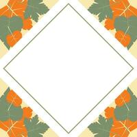 autumn background with geometric blank areas, leaf ornament vector. design for banner, greeting card, flyer, social media, presentation, web. vector