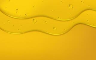 conjunto de líquido dorado gotas de agua, miel o aceite. colágeno cosmético esencia. orgánico suero o argán burbujas que cae gasolina amarillo gotita. vector