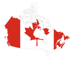 carte de Canada avec drapeau. png