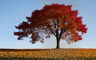 Tree concept background assorted scenic autumn trees by natural warm color leaves. AI Generative photo