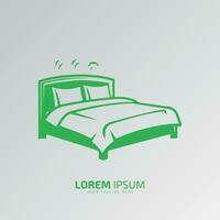 Minimal or abstract bed logo vector icon silhouette isolated on white background