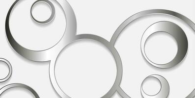 Silver metallic circular pattern abstract tech background vector