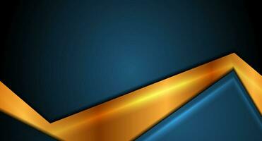 Blue and golden smooth abstract background vector