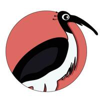 Ibis icon vector for ui app. Scarlet ibis, illustration of ibis bird white