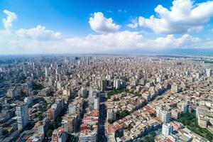 A drone's panoramic perspective of cities and landscapes revealing the unseen vastness and intricacies of our world AI Generative photo