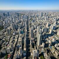 A drone's panoramic perspective of cities and landscapes revealing the unseen vastness and intricacies of our world AI Generative photo