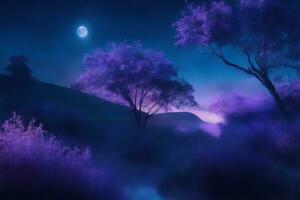 noche en púrpura ai generativo foto