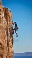 escalada el alturas - un viaje de fuerza y aventuras ai generativo foto