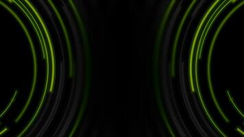 buio verde circolare Linee astratto futuristico tecnologia movimento sfondo video