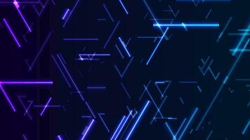 Blue and purple neon laser lines abstract tech motion background video