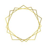 Gold geometric polygonal frame vector